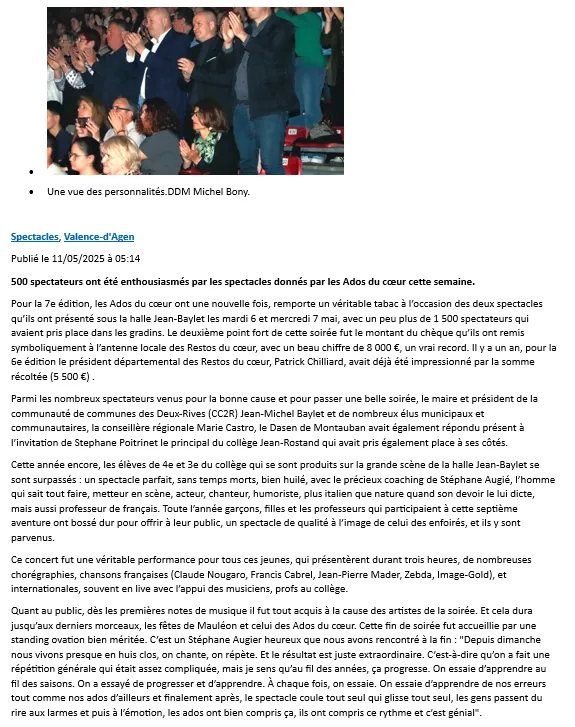 Scan de l'article de presse du 11 mai 2025, page 2